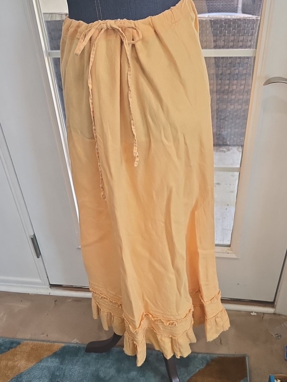 Old NAVY Women's Tangerine Drawstring Ruffle Hem Skirt